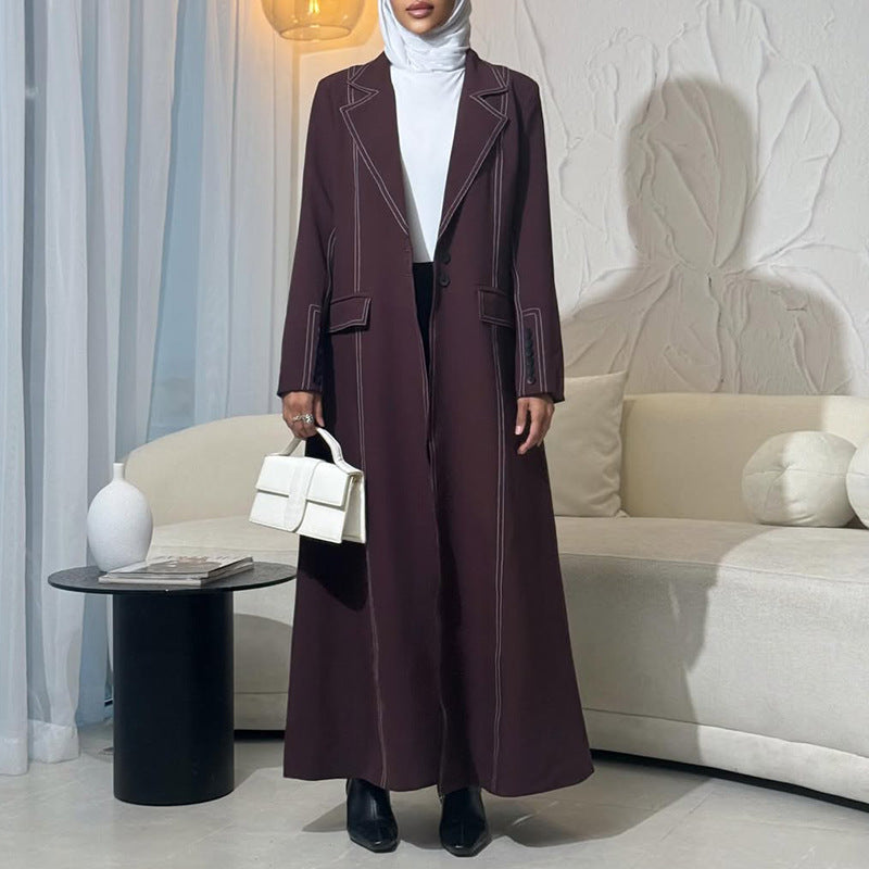 معطف طويل مصمم خصيصًا مع خياطة متباينة - مارلون