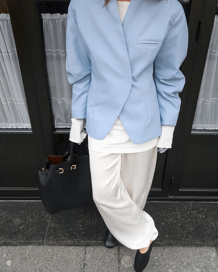 structured asymmetry blazer with sculpted sleeves – ARLETTE