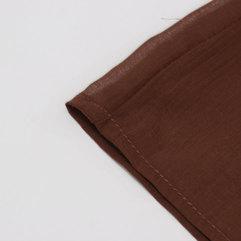 Geplooide top met uitlopende mouwen en maxi-rok set met tailleband – Rosiny 