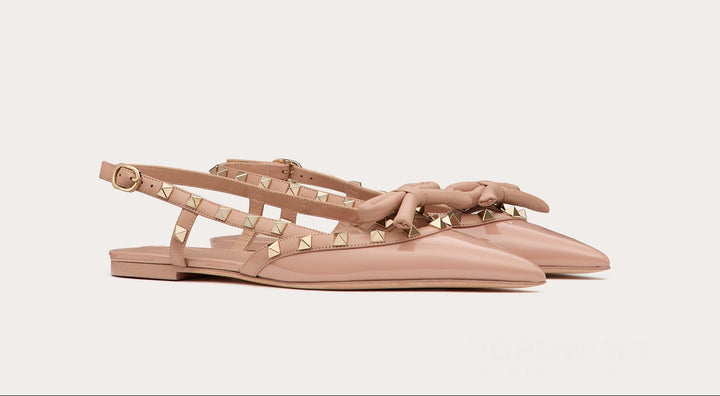 studded bow-detail pointed flats – VERAZIA