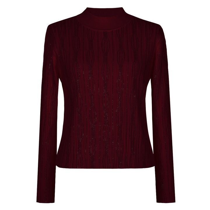 بلوزة محبوكة بأكمام طويلة وملمس شفاف - نوراترو