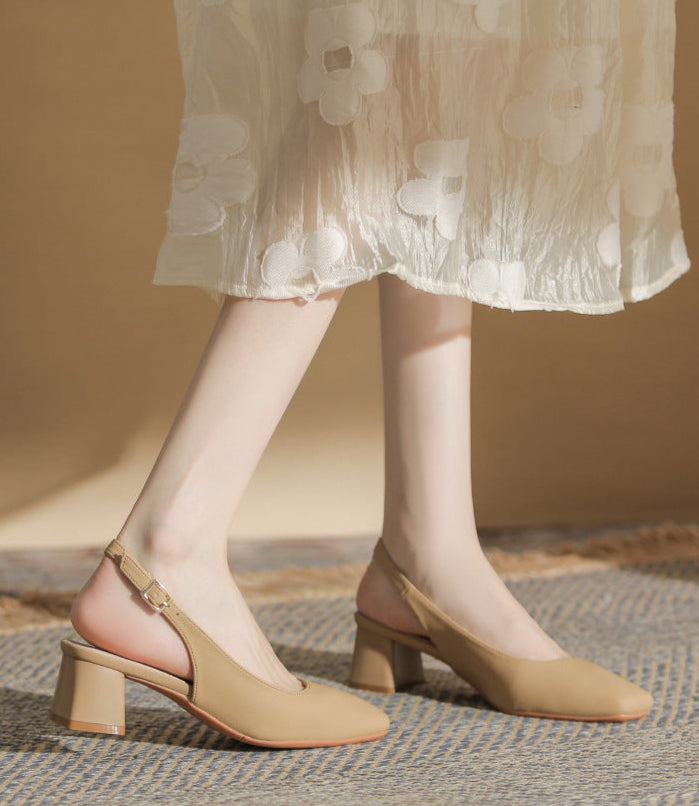 slingback block heels with square toe – AURARTU