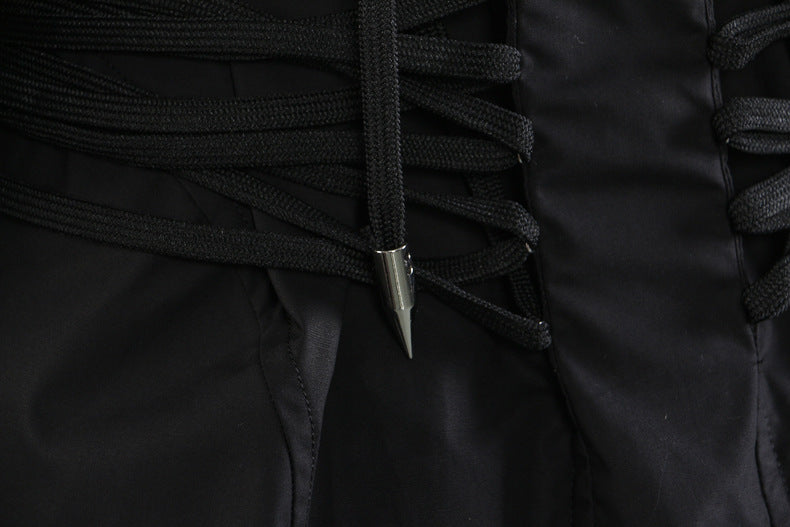 long-sleeve white shirt with ruched corset waist – ESME