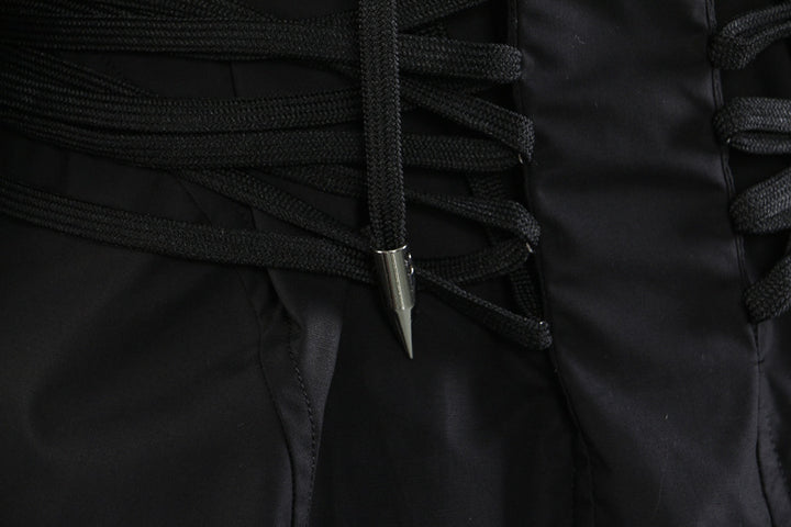 long-sleeve white shirt with ruched corset waist – ESME