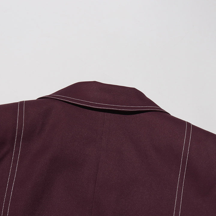 معطف طويل مصمم خصيصًا مع خياطة متباينة - مارلون