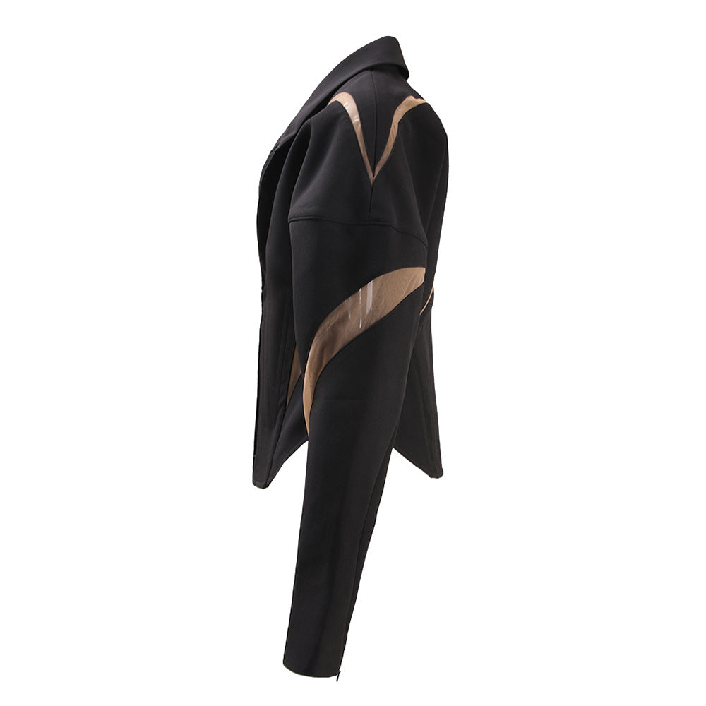 tailored jacket with sheer cutout panels – VEGADI