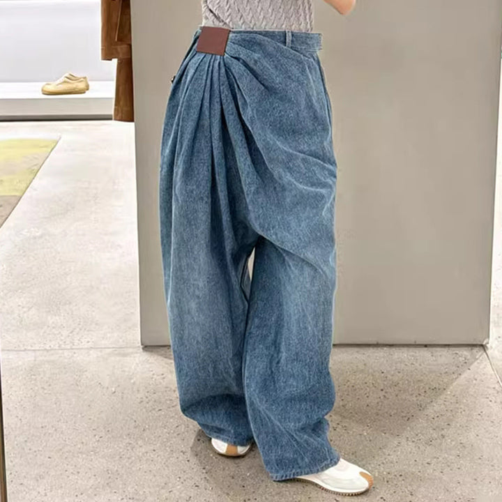 Haut à manches évasées plissées et ensemble jupe longue avec ceinture à la taille – Rosiny 