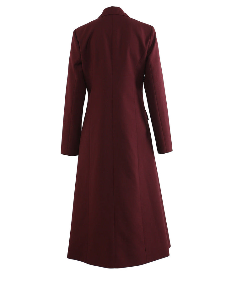 asymmetric long coat with tailored lapel – MARIGON