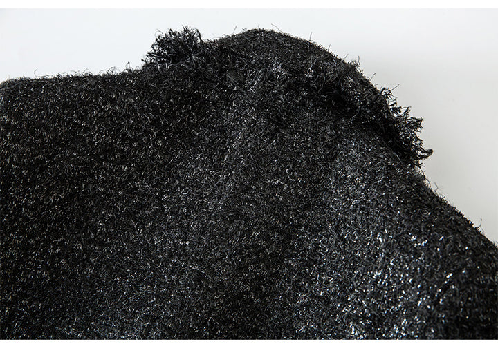 Plissiertes Oberteil mit ausgestellten Ärmeln und Maxirock-Set mit Taillengürtel – Rosiny 