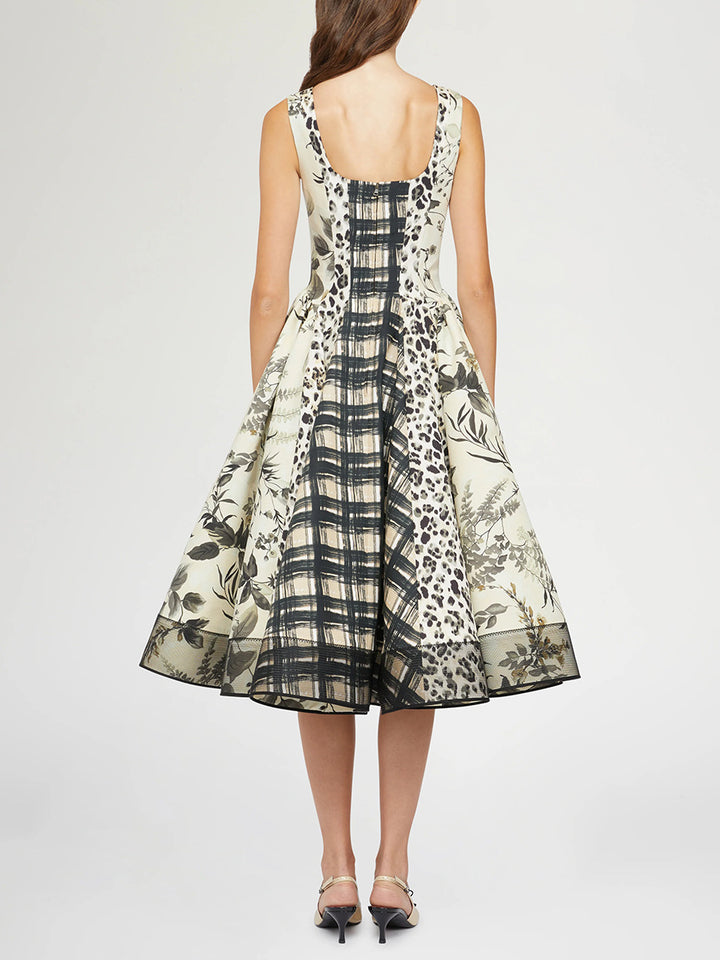 Geplooide top met uitlopende mouwen en maxi-rok set met tailleband – Rosiny 