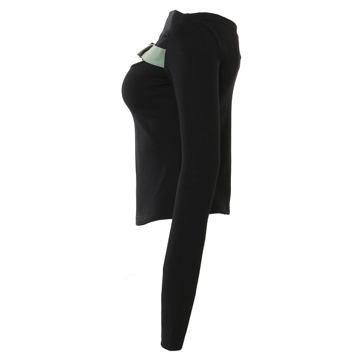 بلوزة بأكمام طويلة مكشوفة الكتفين مع حزام بإبزيم - سابر