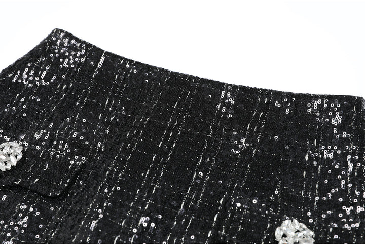 tweed skirt suit with embellished buttons – AURELIAQI