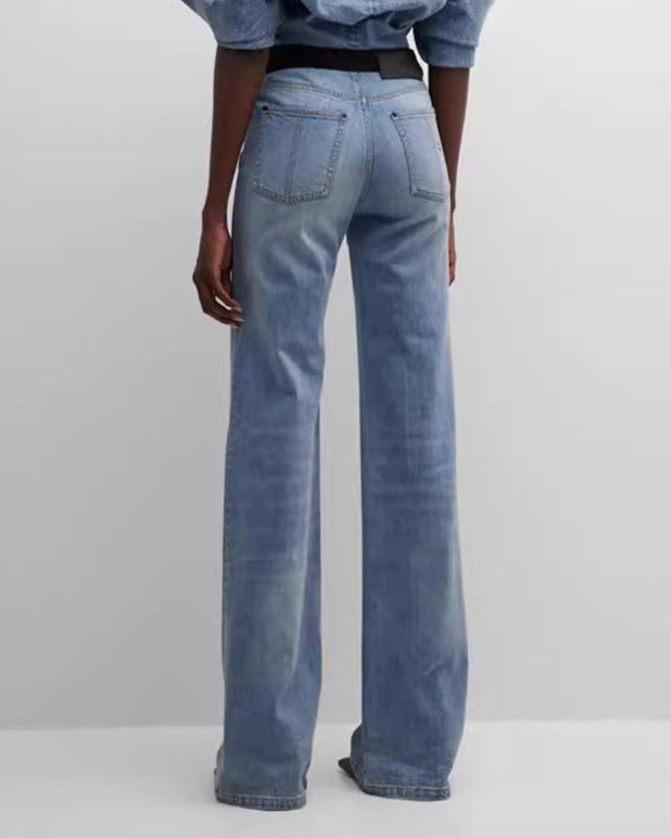 korte mouw midi jurk met 3D bloemenapplicaties - BLOOMIQ 