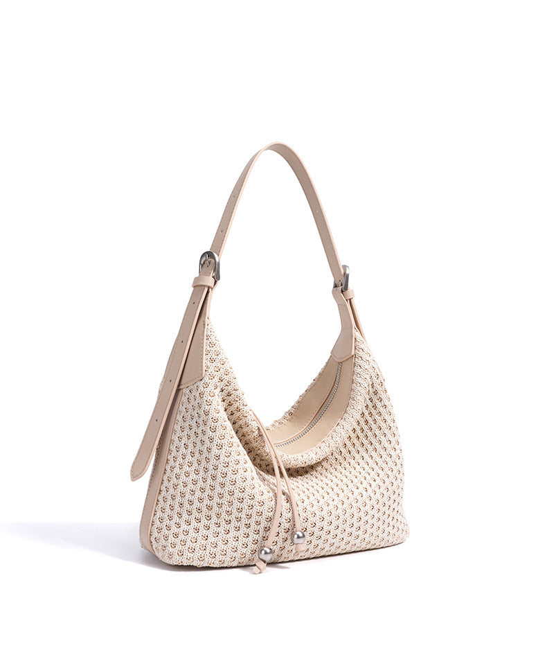 woven shoulder bag with leather straps – AURAXIL