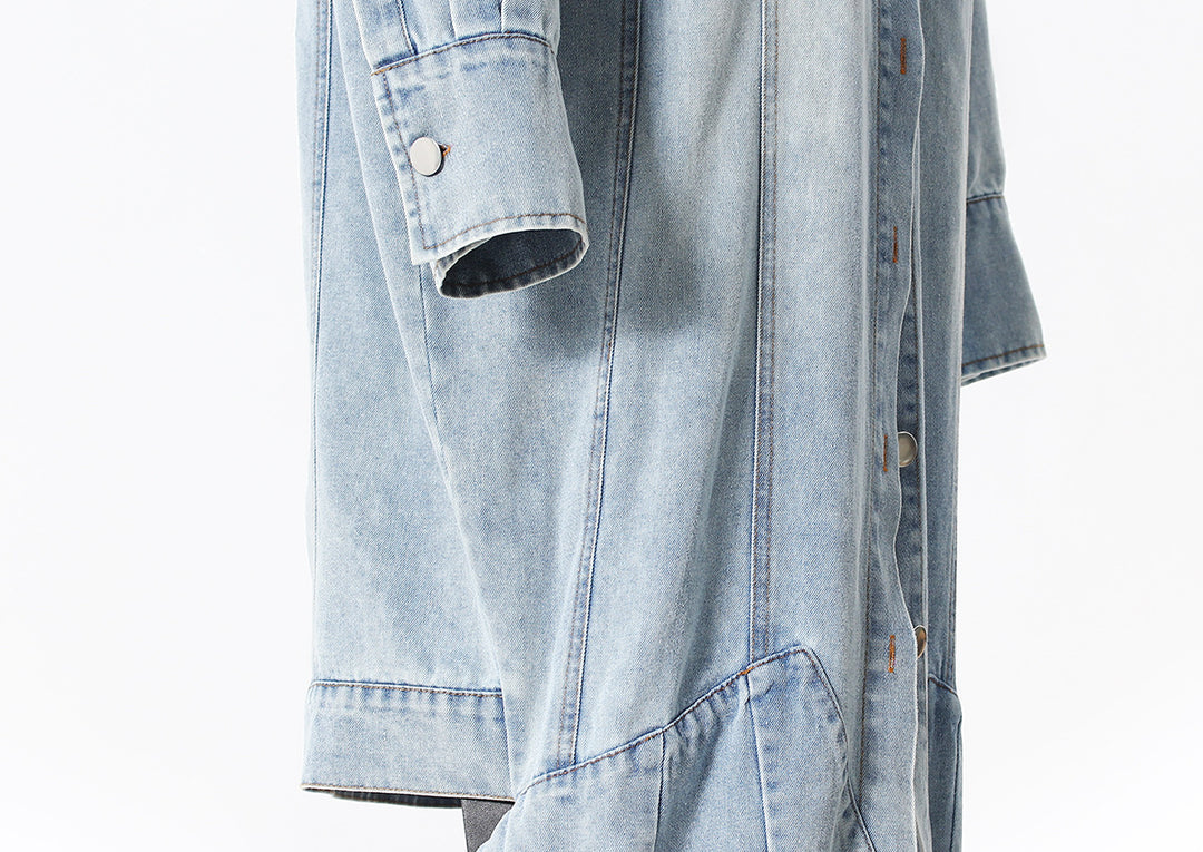 oversized denim shirt dress with button-down front – HARLOW