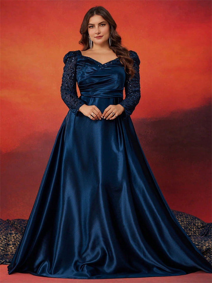 Geplooide top met uitlopende mouwen en maxi-rok set met tailleband – Rosiny 