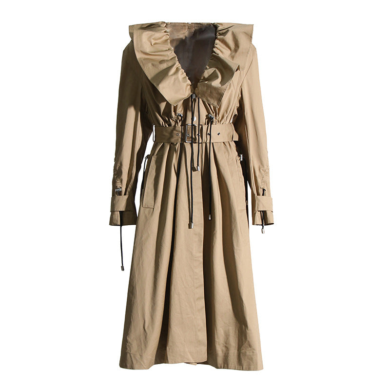 ruffled collar belted trench jacket – MOHAMED