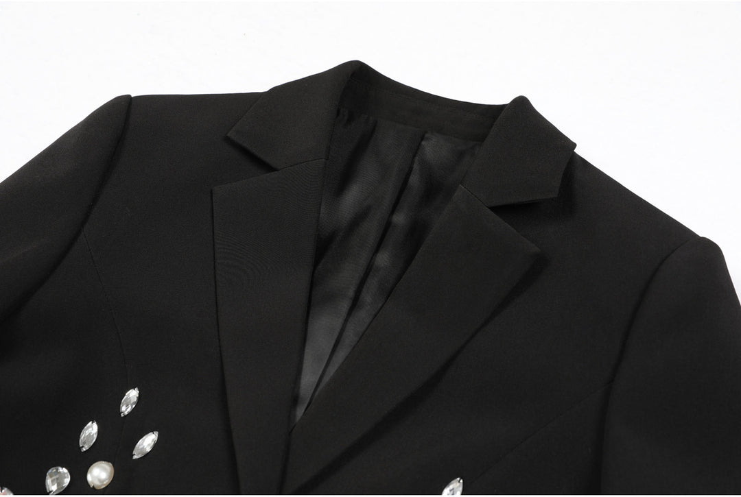 Geplooide top met uitlopende mouwen en maxi-rok set met tailleband – Rosiny 