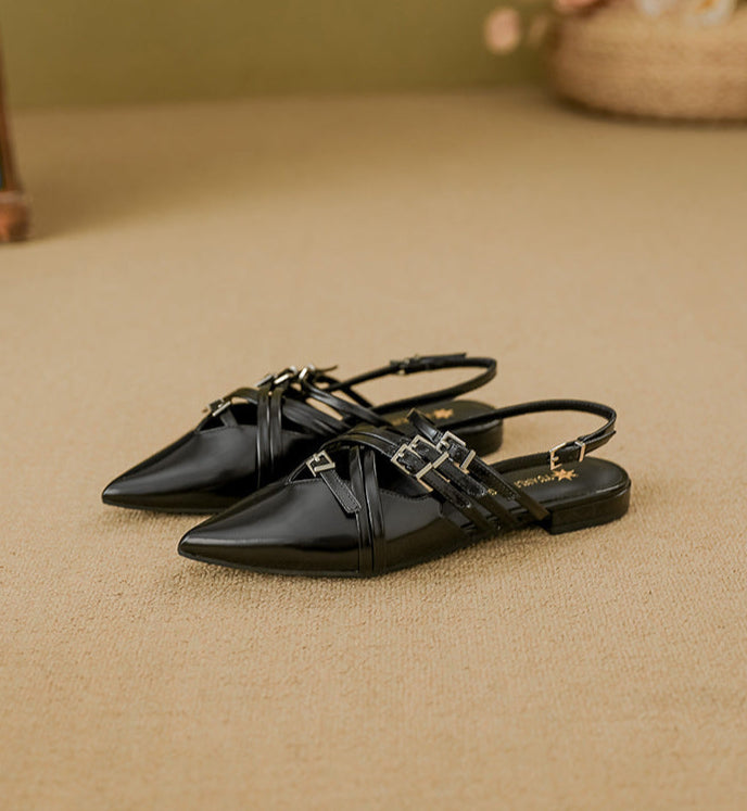 slingback flats with buckle strap design - NOVALGA