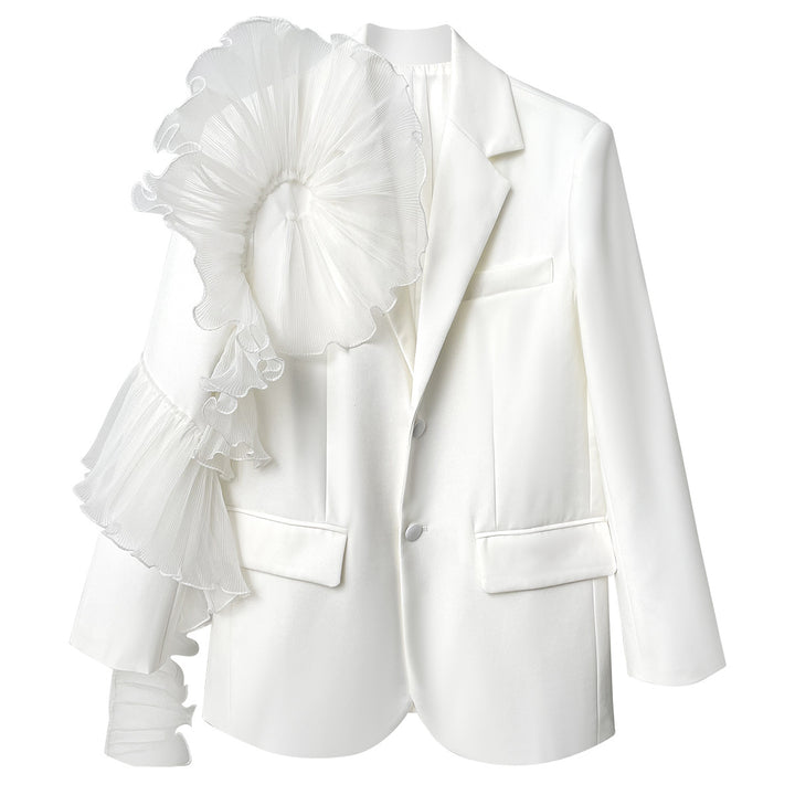 tailored blazer with oversized ruffle sleeve – OPHELIAXIN