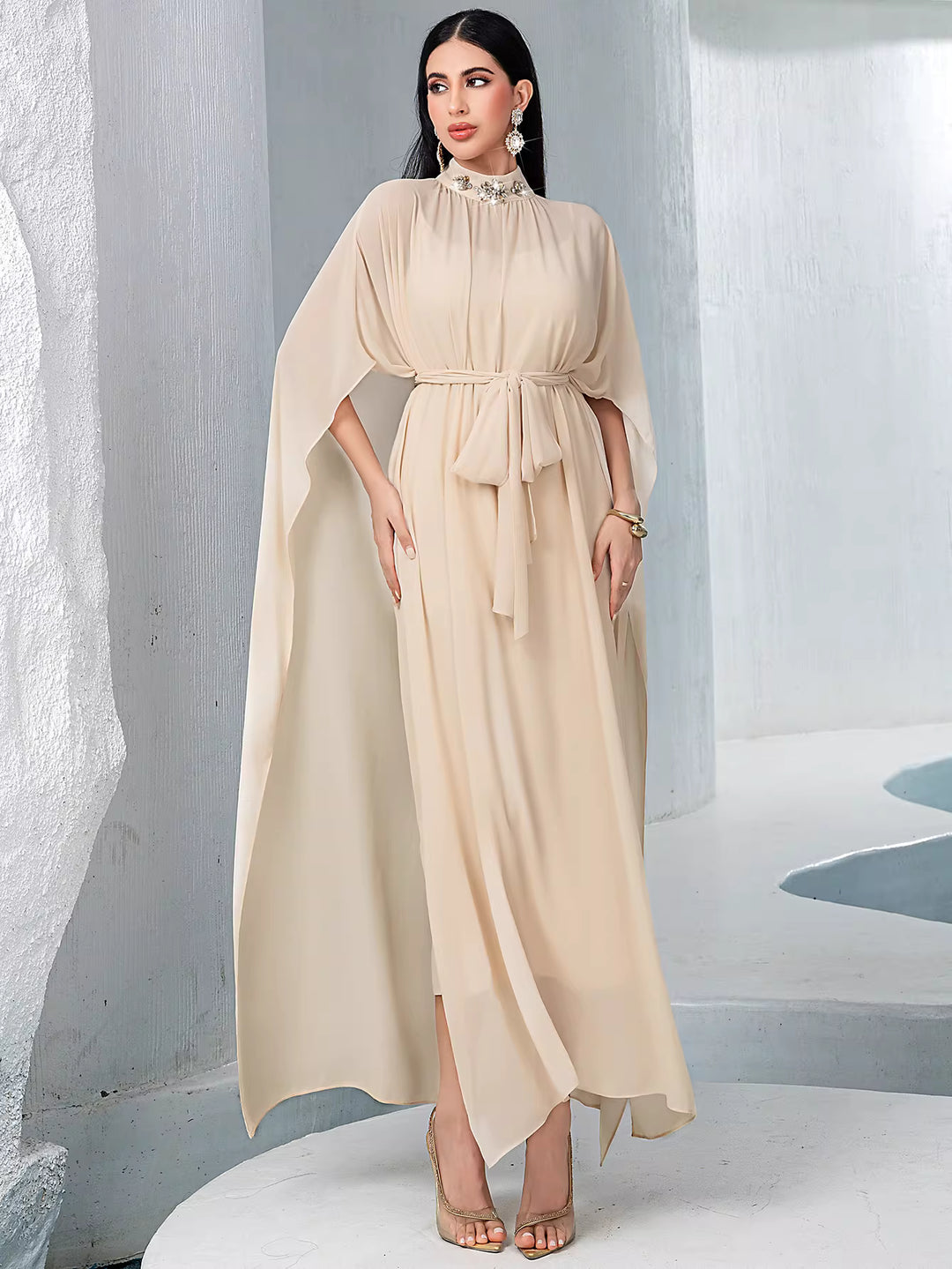 soft-draped evening dress with sculpted waist – ISADORA