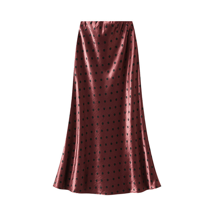 polka-dot satin midi skirt – NOVA