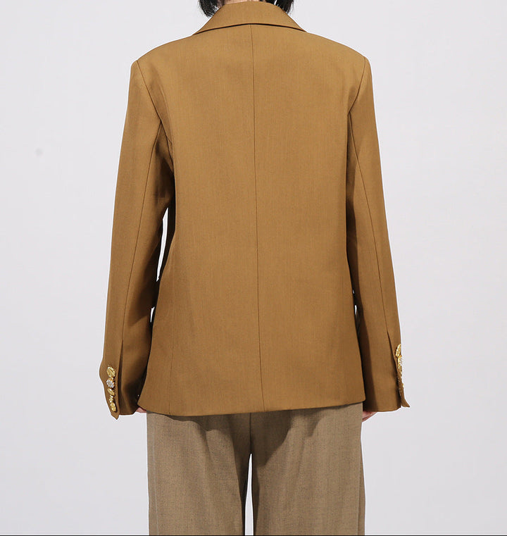 double-breasted blazer with asymmetric zip trim – VERA