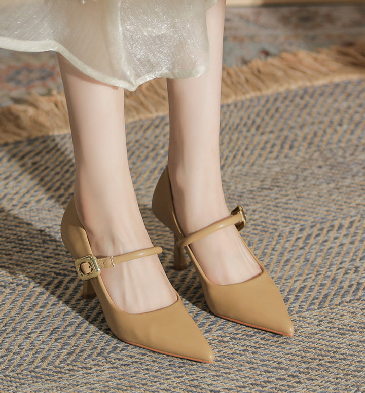 pointed-toe pumps with buckle strap - DARIAXIN