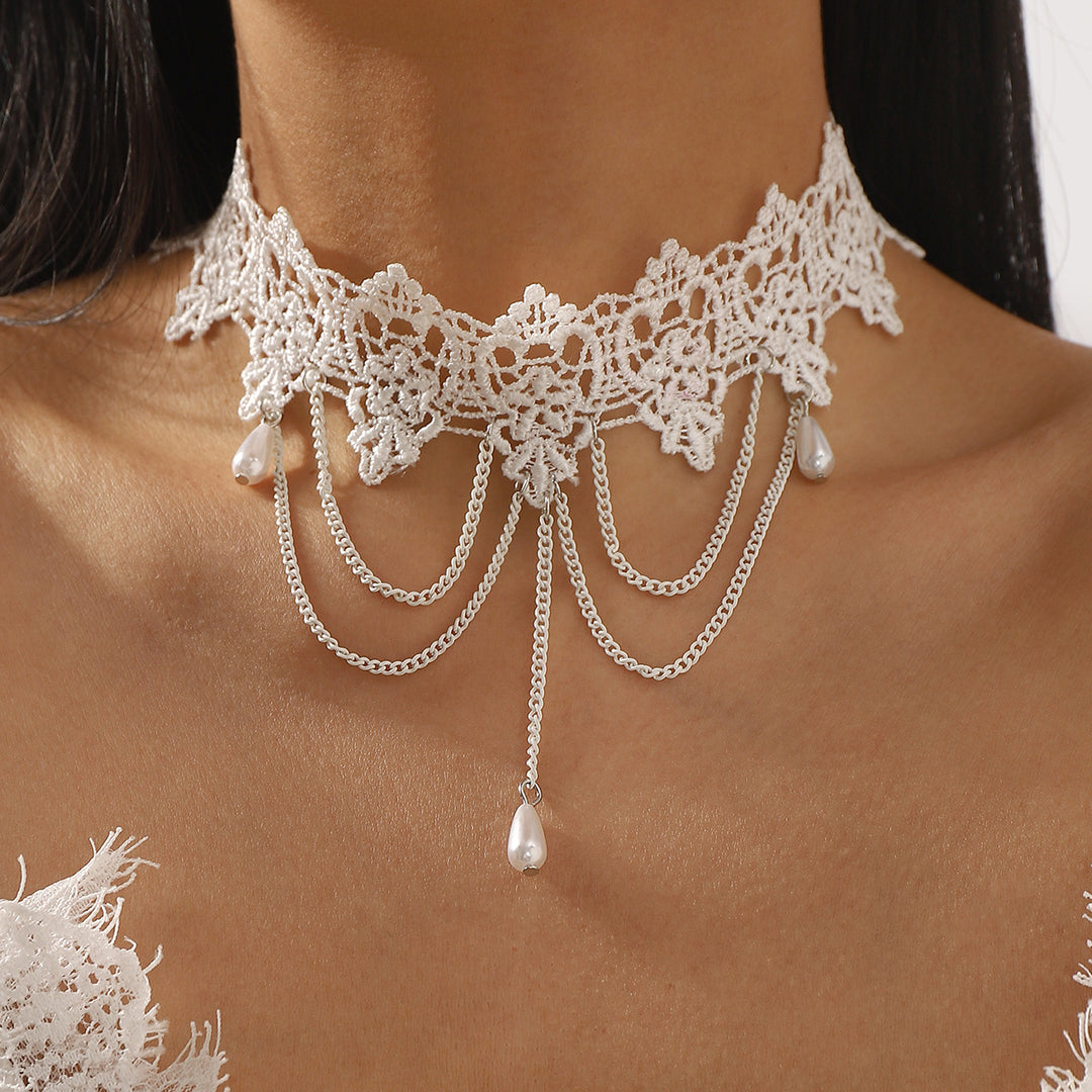 多彩链项链，带有珐琅海洋饰物 - CORALIA 