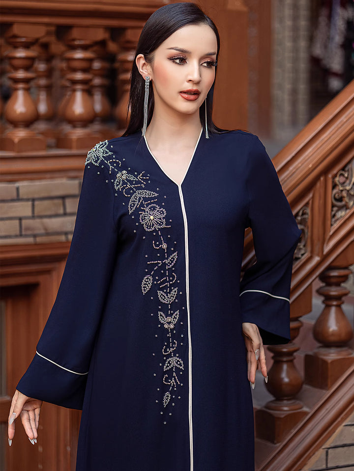 op maat gemaakte flare-pak met satijnen pofmouwen – VALENCIA 