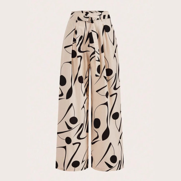 Abstract Print Wide-Leg Pants – ARIA