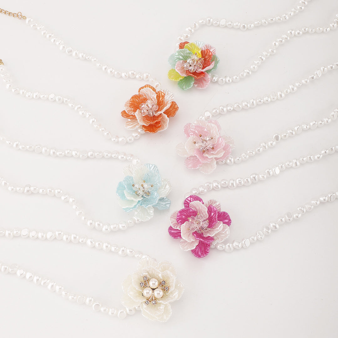 collier chaîne multicolore avec breloques de mer en émail - CORALIA 