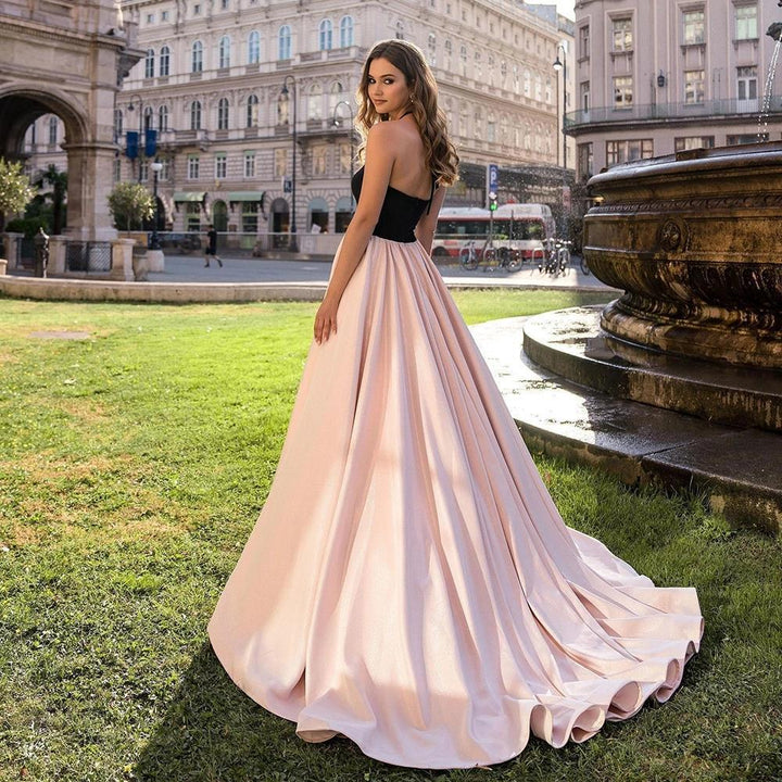 sleeveless ball gown with satin skirt - AURORIKA