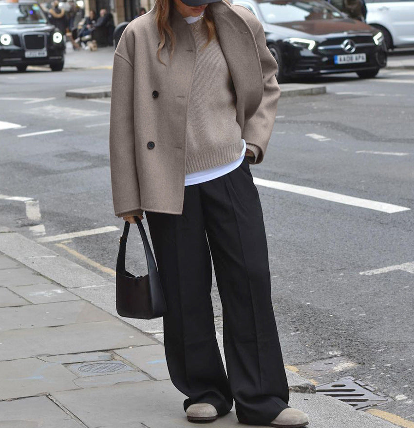 oversized double-breasted wool jacket – HARLOW