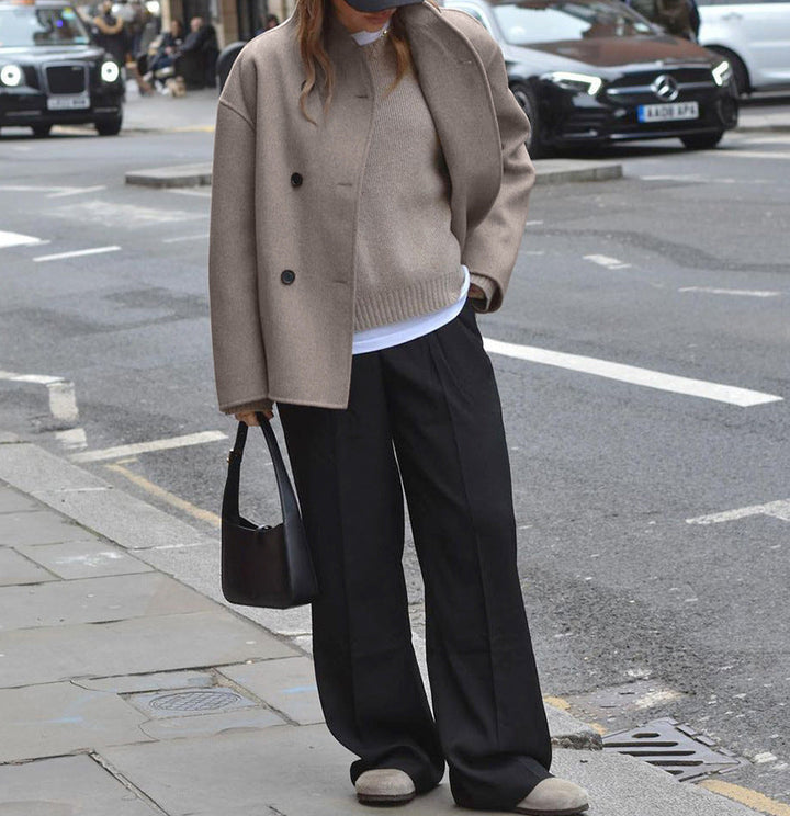 oversized double-breasted wool jacket – HARLOW