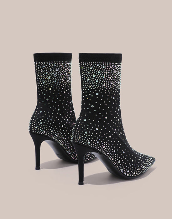 pointed-toe ankle boots with crystal embellishments – NOVANCI
