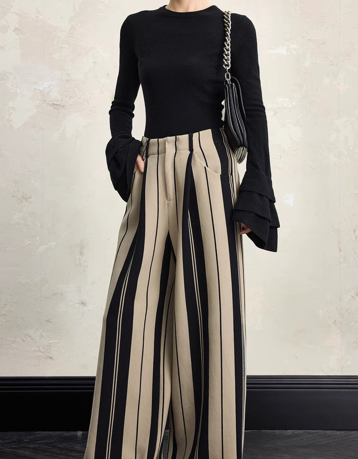 Geplooide top met uitlopende mouwen en maxi-rok set met tailleband – Rosiny 