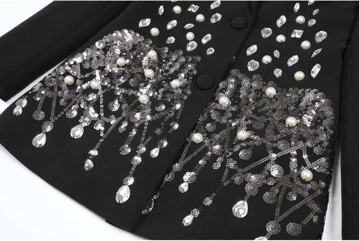 Geplooide top met uitlopende mouwen en maxi-rok set met tailleband – Rosiny 