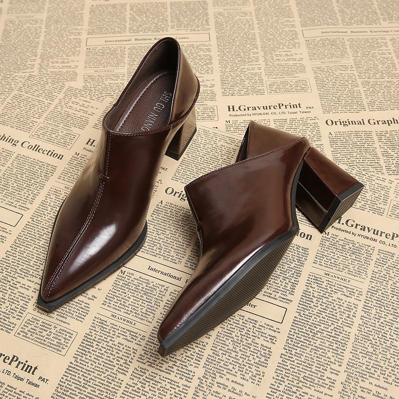 pointed slip-on pumps with block heel – CELINANI