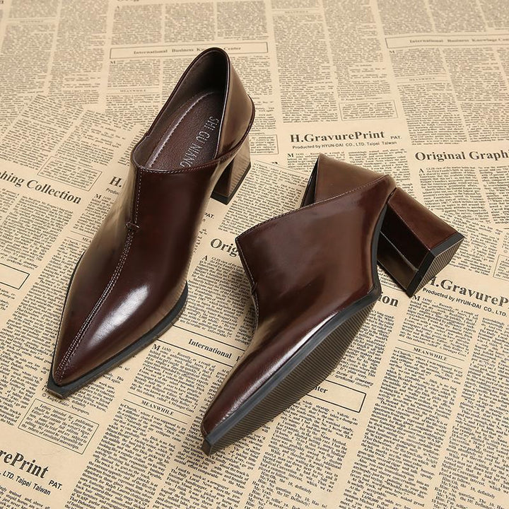 pointed slip-on pumps with block heel – CELINANI