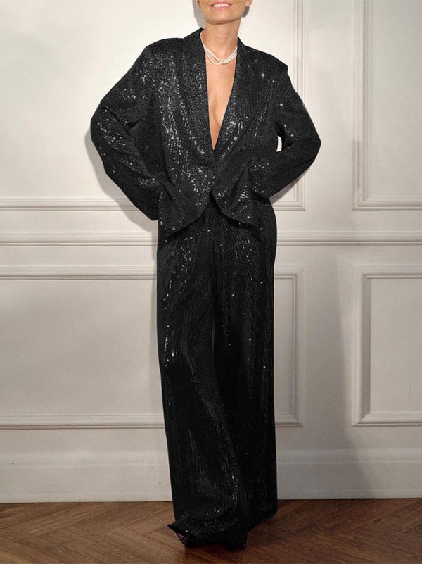 sequined oversized blazer suit – GURORA