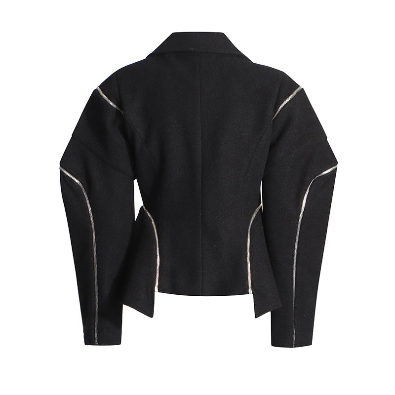 Structured zip-detail sculpted jacket – VERA