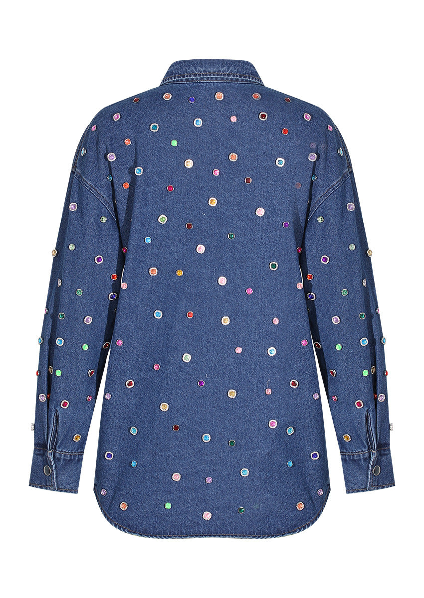 denim set with multicolor crystal embellishments – AURORA