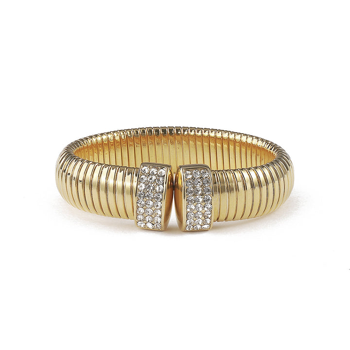 ribbed cuff bracelet with pavé crystal tips – NOVAXI