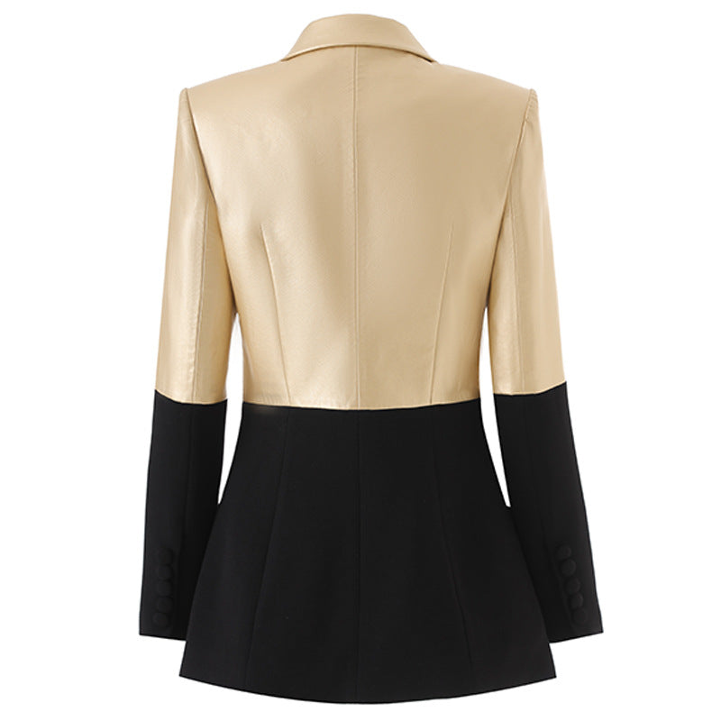 two-tone tailored blazer with satin finish – MARISE
