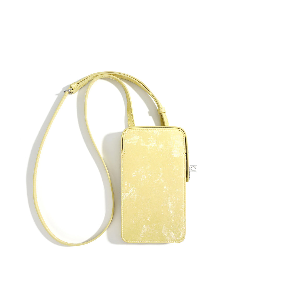 metallic crossbody phone bag with adjustable strap - AURAVKLI