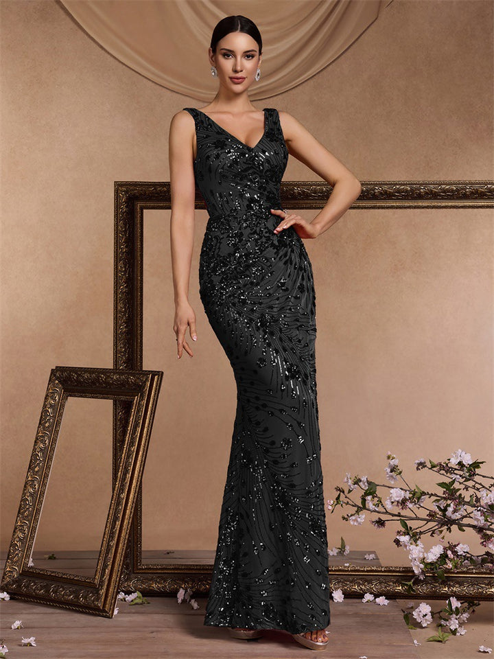 فستان بدون أكمام مزخرف بفتحة جانبية – إمبيرف