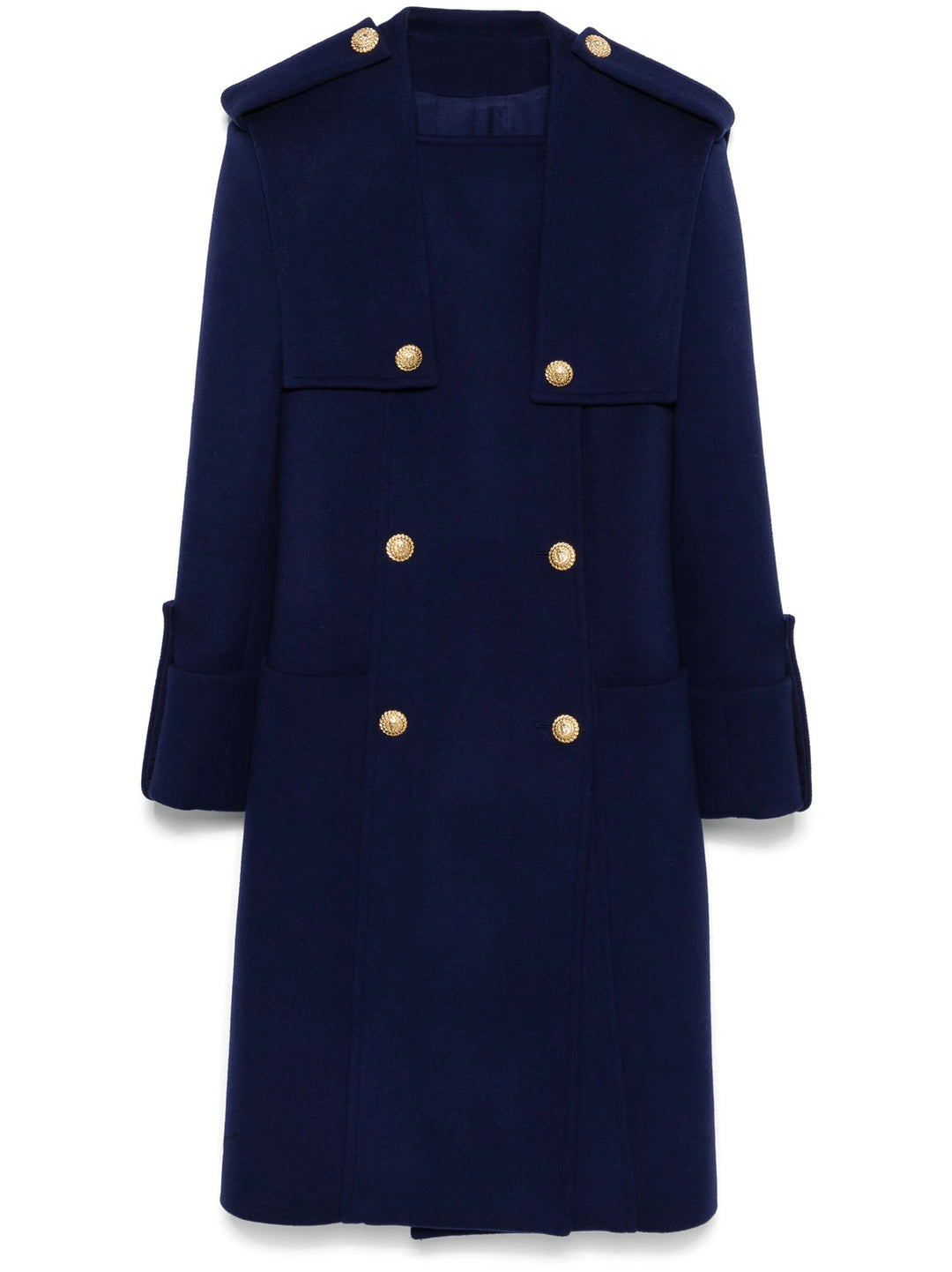double-breasted navy coat with gold buttons – MARINA