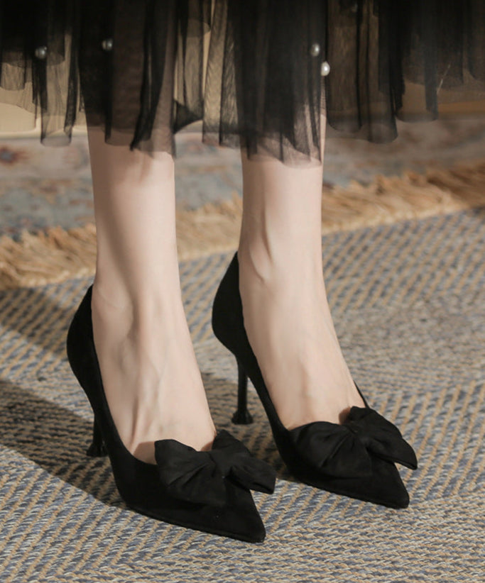 pointed-toe pumps with oversized bow – ADELLEXU