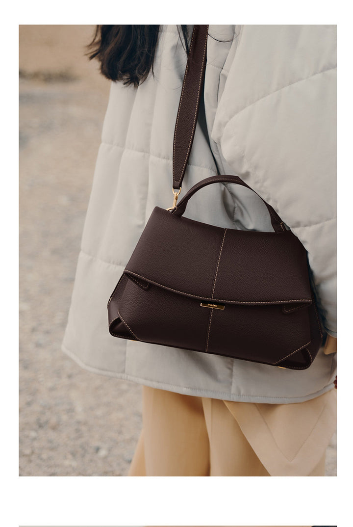 حقيبة يد من جلد الغزال المتين بمقابض علوية - زيادة